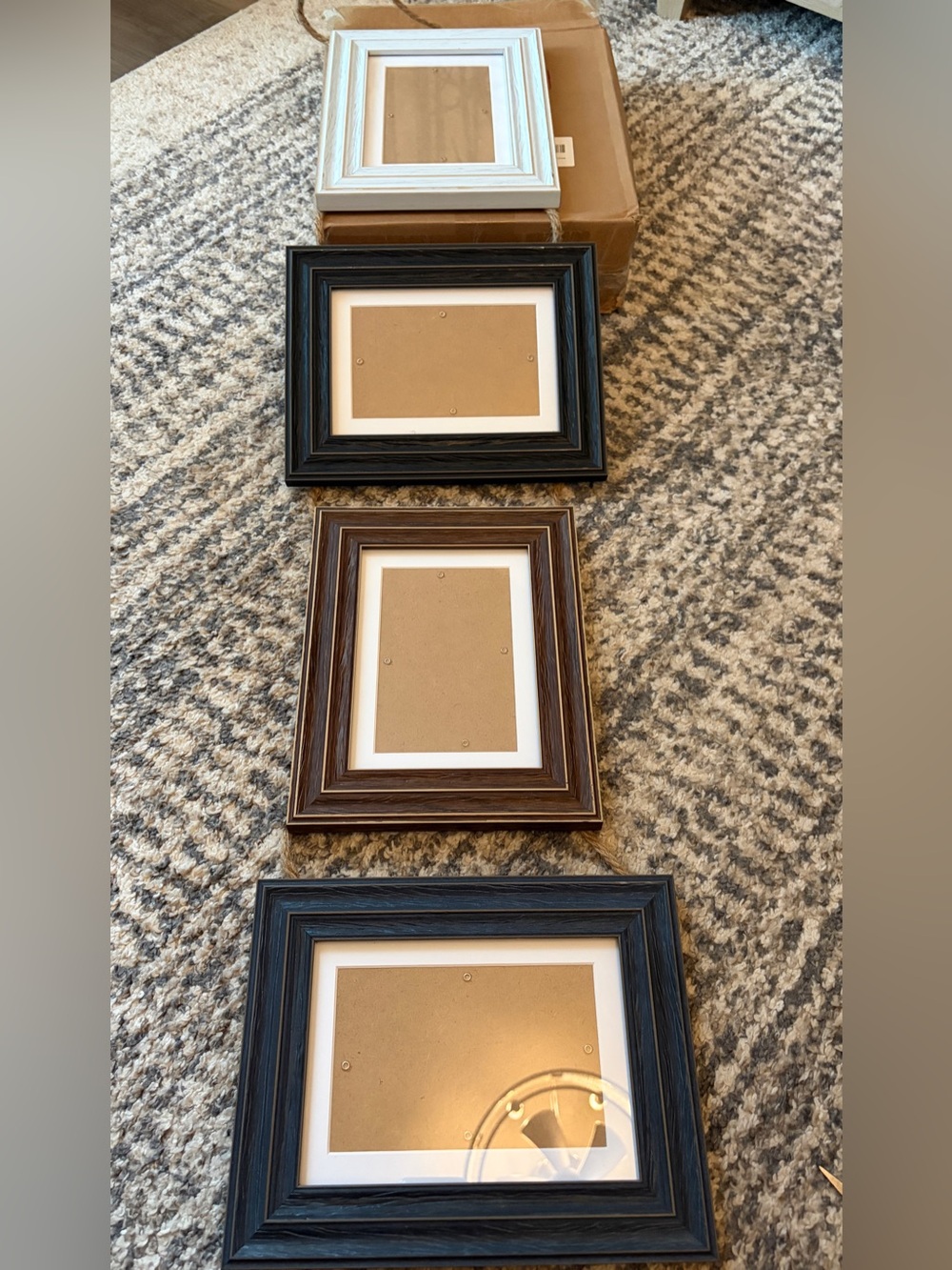 Classic Mixed Wood Photo Frame Set - Black, Brown, White